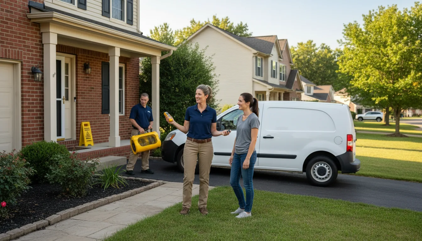 Residential water damage restoration in Tilden, IL